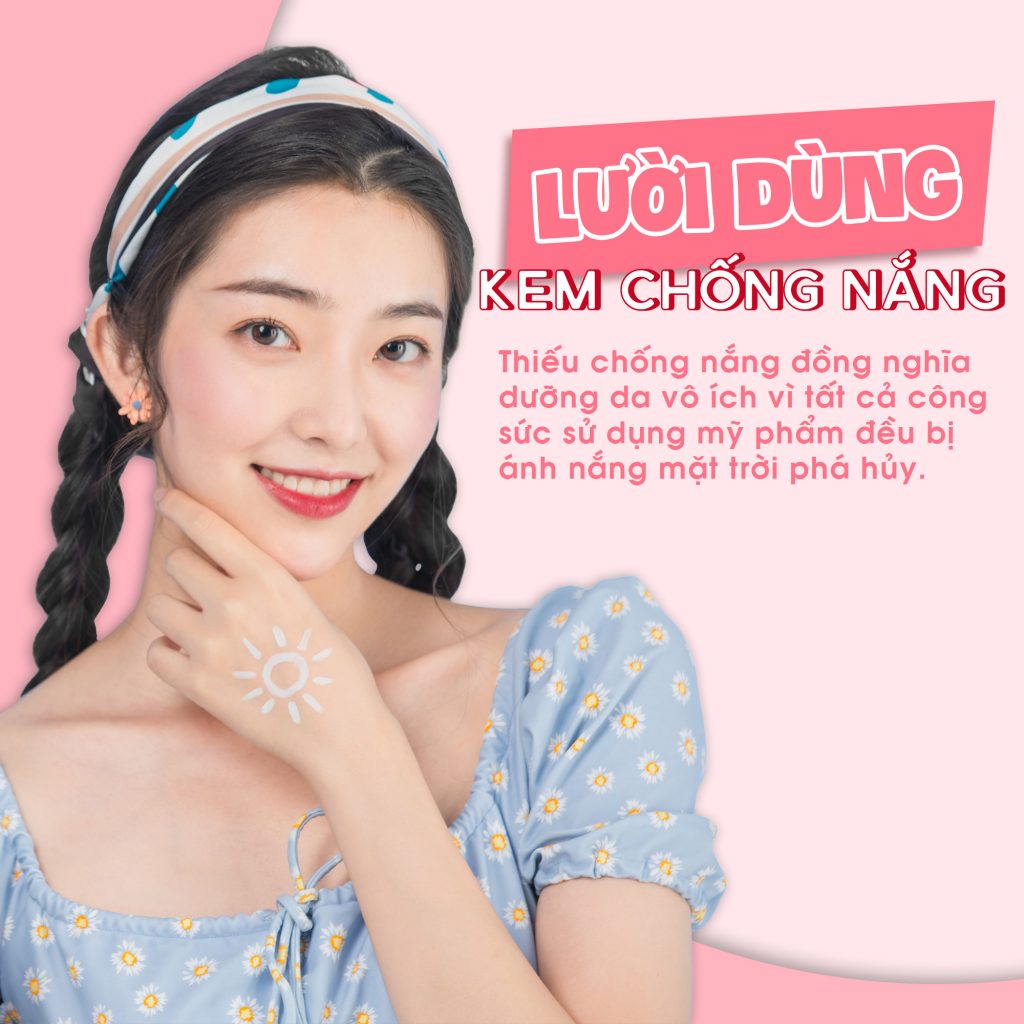 lười dùng kem chống nắng