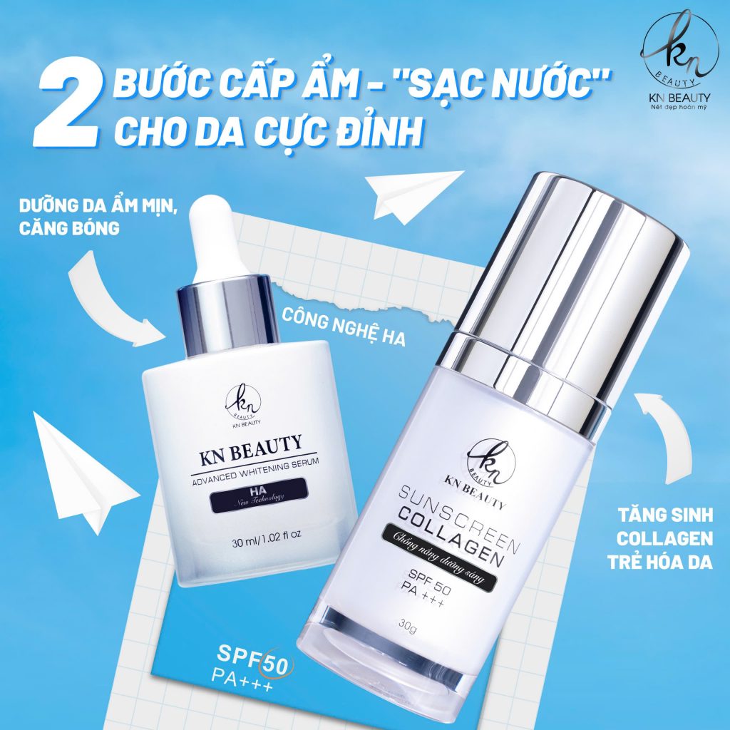 serum HA và kem chống nắng KN beauty