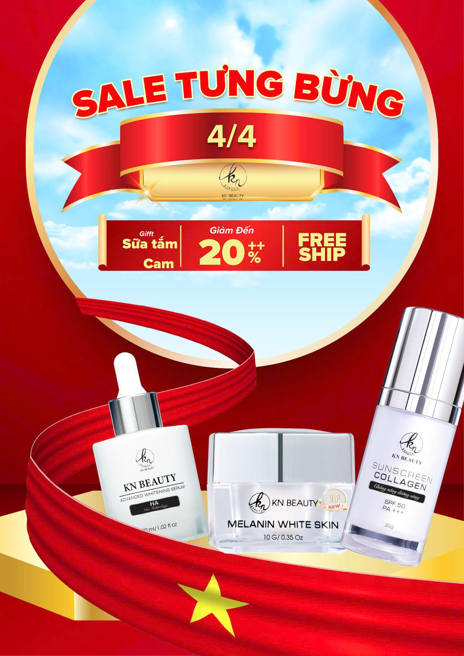 Giảm Ngay 20% Tất Cả Sản Phẩm KN Beauty Ngày 4/4